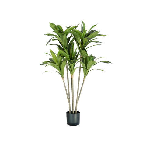 Φυτό Dracaena από πολυαιθυλένιο με 88 φύλλα και γλάστρα με βρύο 130cm