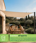 Vela Ombreggiante Quadrata Beige Idrorepellente con Protezione UV per Esterni