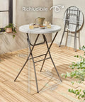 Tavolo Bianco Rotondo da Giardino o Cucina Ø80 e Ø120 cm Pieghevole E Resistente