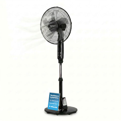 Ανεμιστήρας δαπέδου 40W 40 cm με τηλεχειριστήριο και ρυθμιζόμενο ύψος έως 135 cm – 6 ταχύτητες