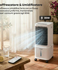 Raffrescatore Evaporativo 8,5L con Telecomando – Display LED Touch, 3 Velocità, Timer 7h e 80W