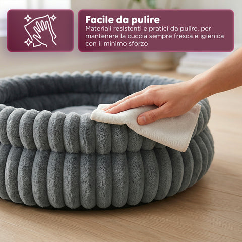 Cuccia Rotonda Antistress per Cani e Gatti Morbida e Confortevole