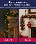 Ghirlanda Natalizia Verde 270 cm – Festone Decorativo Classico 180 Rami