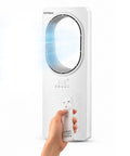 Ventilatore Senza Pale 50W Compatto con Telecomando e Spegnimento Automatico