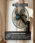 Barrow Ventilatore da Parete Nero 40cm 60W - 8 Velocità con Telecomando e Timer 9h - Oscillazione 120° e Inclinazione 30°