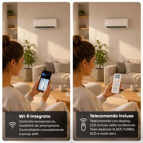 Κλιματιστικό monosplit inverter 9000/12000/18000 BTU A++ με αέριο R32 και Wi-Fi