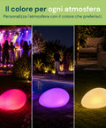 Lampada Solare da Giardino con Telecomando, Luci LED RGB+Bianco, 8 Ore, Batteria Li-ion, Picchetto e Pannello Solare Integrato