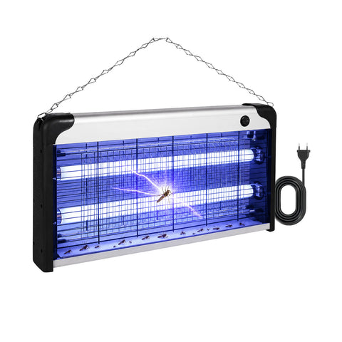 Ηλεκτρική εντομοκτόνος λάμπα 30W με κάλυψη 60m² και αφαιρούμενο δίσκο, UV LED 8700h, καλώδιο 1 mt και αλυσίδα στερέωσης