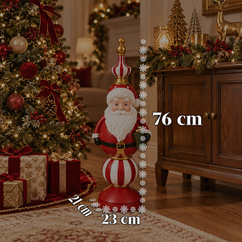 Χριστουγεννιάτικο αγαλματίδιο 76 cm από ρητίνη, διακοσμητικός Άγιος Βασίλης ή στρατιωτάκι καρυοθραύστης, λευκό ή κόκκινο
