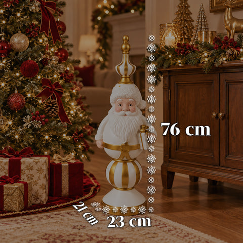 Χριστουγεννιάτικο αγαλματίδιο 76 cm από ρητίνη, διακοσμητικός Άγιος Βασίλης ή στρατιωτάκι καρυοθραύστης, λευκό ή κόκκινο