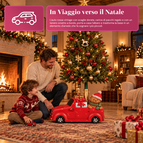 Διακοσμητική βάση για χριστουγεννιάτικο δέντρο, 10 σχέδια, από σίδηρο και μαγνήσιο, καθολική στερέωση, για δέντρα έως 210 cm, 2 μοντέλα με φώτα LED