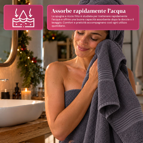 Σετ 3 πετσετών από 100% βαμβάκι – τριάδα πετσετών μπάνιου με μπανιέρας 90x140, πετσέτα 60x100 και πετσέτα επισκεπτών 40x60 cm, απαλές και απορροφητικές, 6 χρώματα