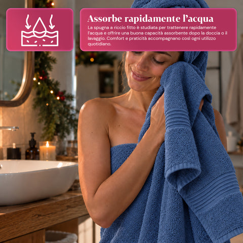 Σετ 3 πετσετών από 100% βαμβάκι – τριάδα πετσετών μπάνιου με μπανιέρας 90x140, πετσέτα 60x100 και πετσέτα επισκεπτών 40x60 cm, απαλές και απορροφητικές, 6 χρώματα