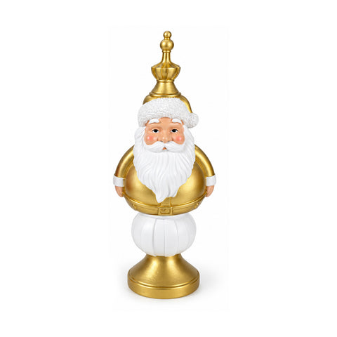 Statuetta Natalizia 35 cm in Resina, Decorazione Natale Babbo Natale, Soldatino Schiaccianoci e Orsetto, Rosso o Bianco, Interno Esterno