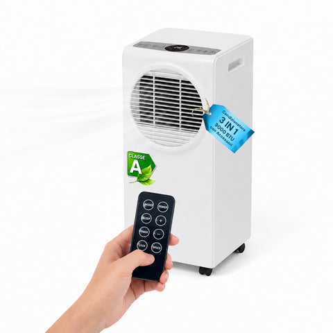 Φορητό κλιματιστικό 9000 BTU 3 σε 1 από ABS με τηλεχειριστήριο (Κλάση A R290), 950W + χρονοδιακόπτης