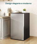 Freezer Monoporta 80 Litri con Apertura Frontale e Design Bicolore Argento/Nero