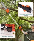 Decespugliatore a Scoppio 4 in 1 con Tagliasiepi, Motosega e Troncarami 52cc