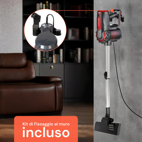 Aspirapolvere con kit di fissaggio a muro incluso, supporto da parete per tenere accessori organizzati e salvare spazio
