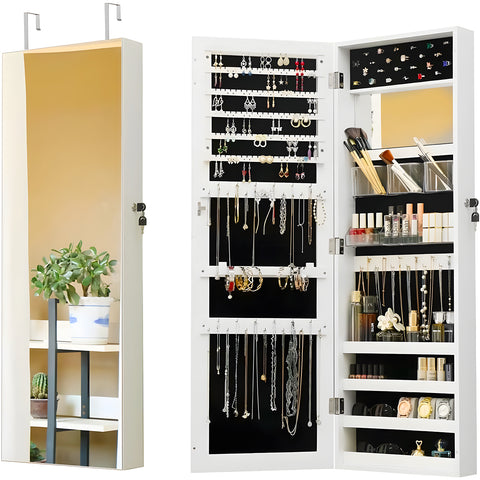 Avilia Armadietto Portagioie con Specchio da Parete o Porta Serratura e Chiave Organizer Design Salvaspazio 110 cm Ean 8056819050660