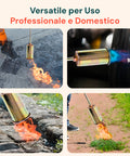 Cannello a Gas 60cm con Bruciatore ø45mm e Leva Rapida per Uso Professionale