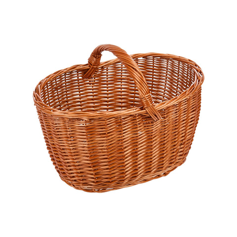 Καλάθι για καυσόξυλα ή πικνίκ 35x50 cm από ψάθα με χερούλια και μεγάλη χωρητικότητα