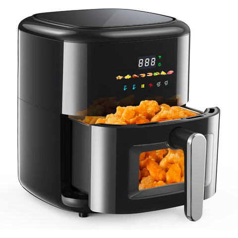 Συμπαγής ψηφιακή φριτέζα αέρος 6L 1350W με 8 προγράμματα και πλενόμενο καλάθι