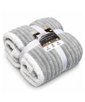 avilia home coperta plaid sherpa 180x200 cm in flanella a righe con retro bianco per letto divano o viaggio disponibile in sei colori ean 8056819082319