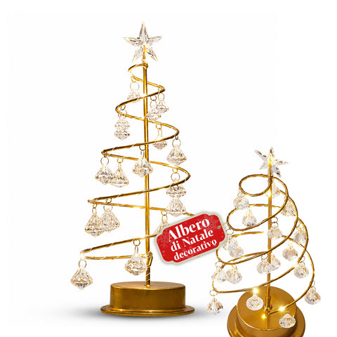 Φωτιζόμενο επιτραπέζιο χριστουγεννιάτικο δέντρο με σύρμα χαλκού και κρυστάλλους