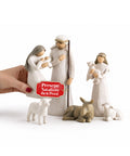 saint joy presepe moderno 6 pezzi in resina effetto intagliato ean 8050043128164