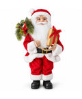 saint joy statuina natalizia babbo natale e mamma natale h45cm decorazione per casa negozio e vetrine 3 varianti assortite con rametti di pino e pigne ean 8056819081725