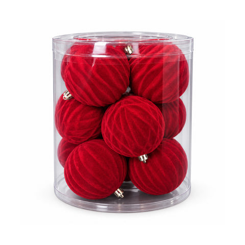 saint set 12 palline di natale vellutate 8 cm tre trame diverse in ogni confezione 3 colori disponibili sfere opache per albero e decorazioni ean 8056819080742