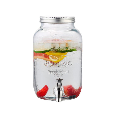 Γυάλινη κανάτα dispenser για ροφήματα 4l