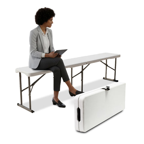 Λευκό πτυσσόμενο παγκάκι 180x28x44cm – Μοντέλο Stilo για κήπο ή σπίτι