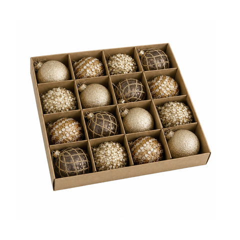 saint joy palline di natale set 16 pezzi assortiti a6 cm oro o argento ean 8050043128249