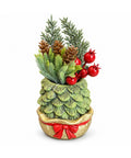 saint joy piantina ornamentale con alberello 20 cm decorazione natalizia da tavolo con pigne bacche rosse e fiocco in rilievo 2 varianti rosso e oro ean 8056819080711