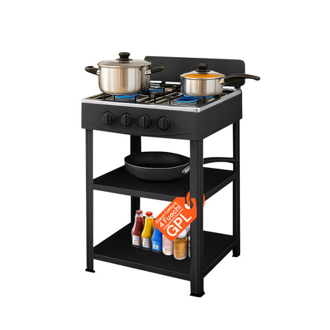 staylux cucina a gas da esterno con supporto e 2 ripiani acciaio potente e pratica ean 8055954980054