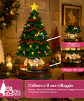 saint joy albero di natale luminoso spinpine 455 cm con villaggio e trenino rotante luci led bianco caldo musica natalizia alimentazione usb o a batterie ean 8050043127679