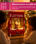 saint joy cassetta postale natalizia luminosa con effetto neve musica e luci led decorazione babbo natale in plastica 24x15x37 cm a batterie o usb ean 8050043127891