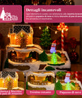 saint joy villaggio natalizio luminoso candy town con trenino in movimento e 8 melodie casetta pan di zenzero led decorazione natale 235 cm ean 8050043127686