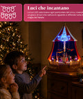 saint joy carillon natalizio animato circojoy con luci led e musica tendone circo 34 x h44 cm in plastica scena rotante alimentazione usb o a batterie ean 8050043127730