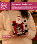 saint joy statuina babbo natale con villaggio e lanterna in resina 16x19 cm ean 8050043128010
