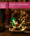 saint joy litville villaggio di natale illuminato led con trenino in movimento e babbo natale rotante 8 melodie natalizie 23x15x18 cm a batteria ean 8050043127709