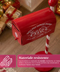 saint joy northpost portalettere natalizio da terra in metallo rosso palo a righe sportello apribile per raccogliere le letterine di natale ean 8050043127808