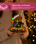 saint joy orsetto di natale luminoso con trenino rotante e carillon teddy xmas bear station decorazione natalizia led in poliresina 205 cm ean 8050043127662