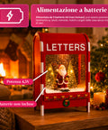 saint joy cassetta postale natalizia luminosa con effetto neve musica e luci led decorazione babbo natale in plastica 24x15x37 cm a batterie o usb ean 8050043127891