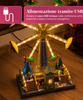 saint joy ruota panoramica natalizia skywheel con luci led melodie e doppia rotazione villaggio con biglietteria e personaggi 477 cm ean 8050043127754