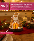 saint joy santa ginger decorazione natalizia babbo natale pan di zenzero santa ginger con luci led musica e porta apribile casetta luminosa in resina 206 cm ean 8050043127631