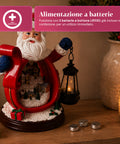 saint joy statuina babbo natale con villaggio e lanterna in resina 16x19 cm ean 8050043128010