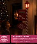 saint joy deerpost cassetta portalettere natalizia con lanterna led e sportello posteriore decorazione in metallo con cartello appeso alta 925 cm ean 8050043127815
