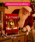 saint joy cassetta postale natalizia luminosa con effetto neve musica e luci led decorazione babbo natale in plastica 24x15x37 cm a batterie o usb ean 8050043127891